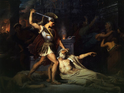 La muerte de Príamo, rey de Troya