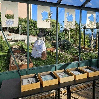 Vanni Cuoghi, Cesare Galluzzo, Asako Hishiki, Significare il giardino. Armonie, tracce e misteri, serra della Casa del Sole, Ceranesi (GE), agosto 2025. Ph. Diego Santamaria