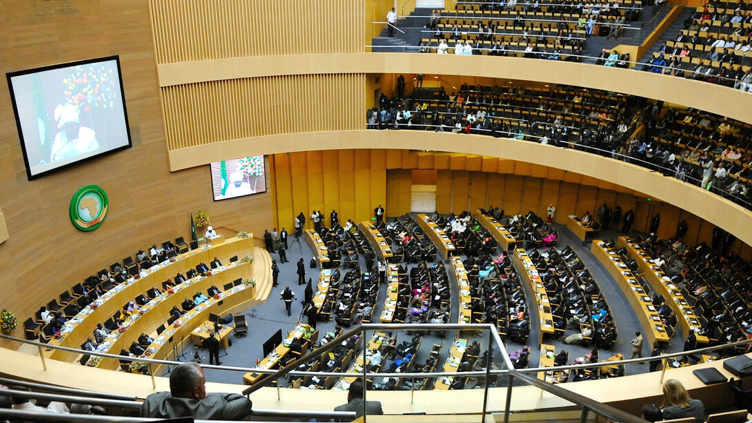Aperçu du sommet de l'Union africaine marquant son 50e anniversaire, qui s'est tenu à Addis-Abeba, en Éthiopie, le 25 mai 2013