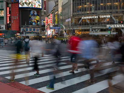 People crossing a street in Shibuya, Tokyo, Japan