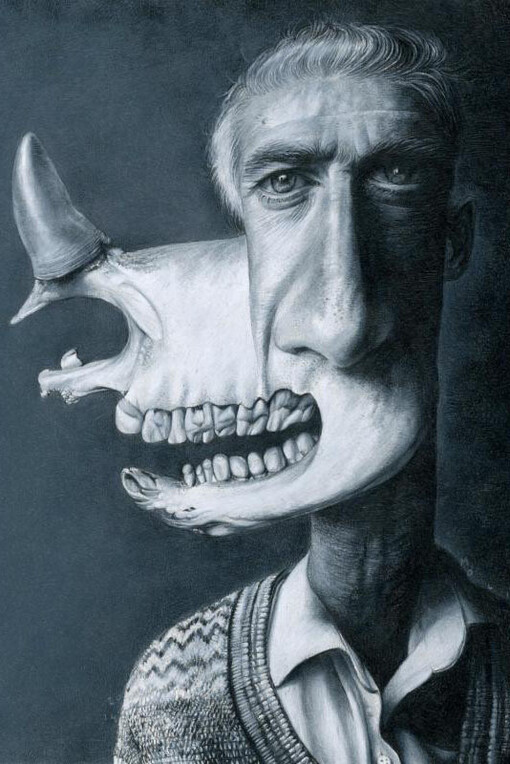 José Molina, Il muro del pianto, 2014, collezione Peccati e Virtù, matita grassa su carta, cm 70x65,5 © Ernesto Blotto