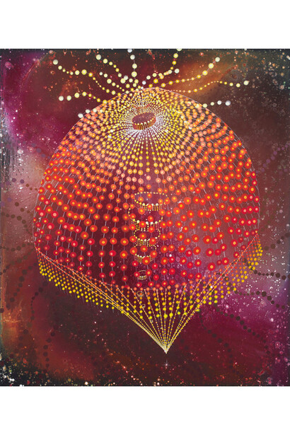 Barbara Takenaga, Red Thing 2013, Acrylic on linen, 42 x 36 in.