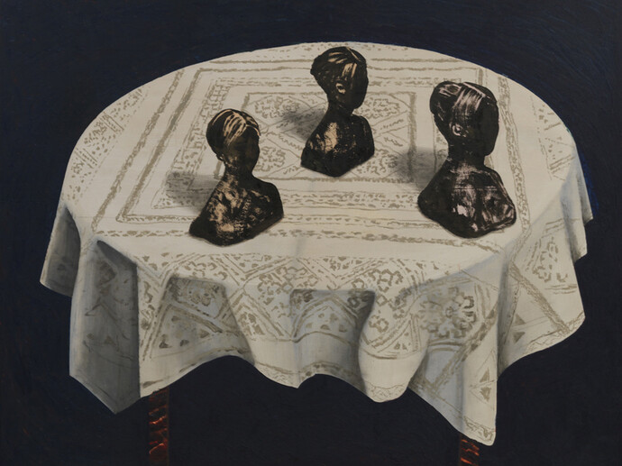 Mamma Andersson, Deadheads, 2014, Oil on panel, 39 3/8 x 49 1/4 inches (100 x 125 cm)