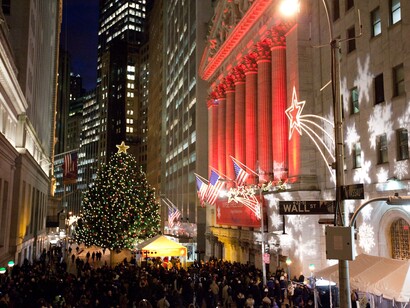 Nueva York. Decoración navideña en el Rockefeler Center
