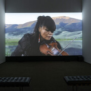 Laura Ortman, Wood that sings, exhibition view. Courtesy of The Baltimore Museum of Art