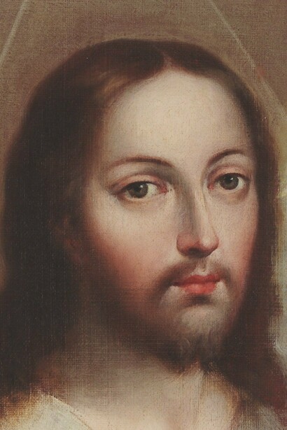 Detalle de "La sagrada trinidad", Andrés López, 1780
