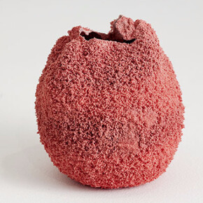 Michal Fargo, Red 3, 2016, ceramic, 4” H. Courtesy of the artist and Hostler Burrows 
