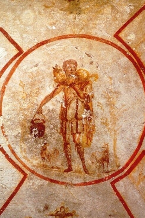 Catacombe di san Callisto, Roma, Italia. Con l'Editto di Milano del 313 d.C., l'imperatore Costantino pose fine alle persecuzioni contro i cristiani, garantendo la libertà di culto e avviando un processo che portò alla cristianizzazione dell'impero