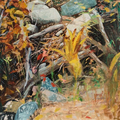 Forrest Moses, Winter mountain detail, 1995. Courtesy of LewAllen Galleries