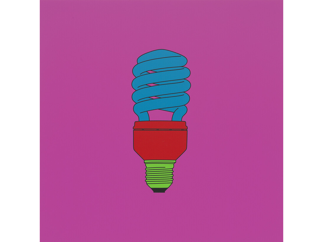 Michael Craig-Martin, Untitled (light bulb) 2014, Acrylic on aluminium, 122 x 122 cm © Michael-Craig Martin