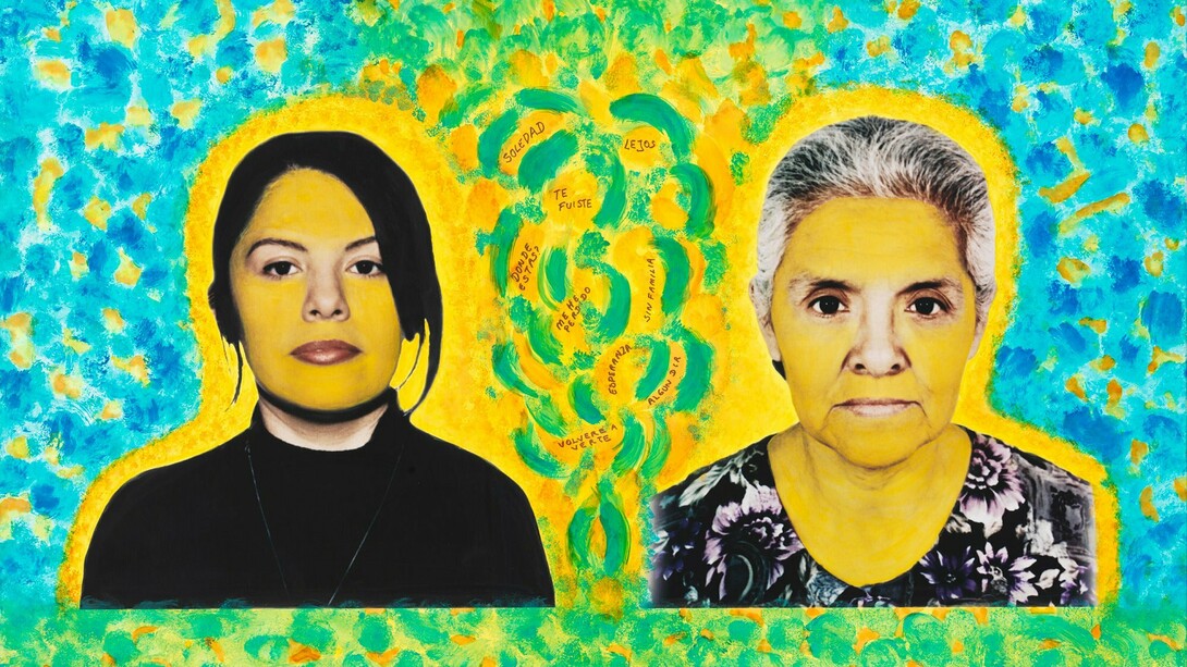 A painting made by multi-disciplinary artist Mabel Valdiviezo shown in Prodigal Daughter