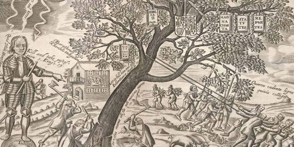 The Royall Oake of Brittayne, print, 1649, England. Museum no. E.217-2002. © Victoria and Albert Museum, London. Purchased through the Julie and Robert Breckman Print Fund