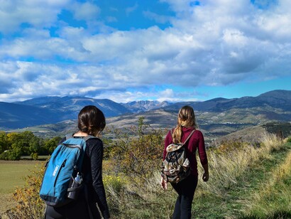Hikers on their journey doing their part to promote a changing behavior towards climate change
