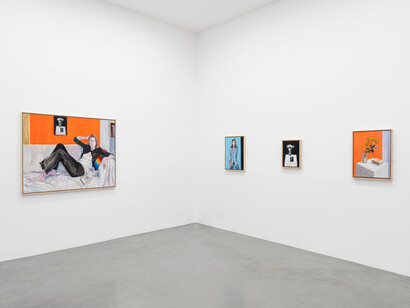 Jean-Philippe Delhomme, Model resting, exhibition view. Courtesy of Galerie Perrotin