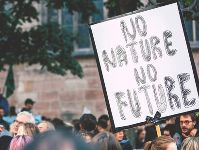 Street protest calling for action on climate change and global warming