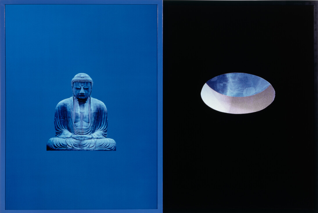 Buddha of Immeasurable Light, from the “Objects of Desire” series, 1987. Diptych; Cibachrome with lacquered wood frame, 62 x 42 in (157.4 x 106.6 cm)