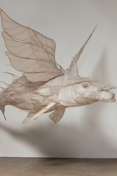 Feiyu, 2015. Bambù e seta, cm 60 x 320 x 200. Courtesy l’artista e Galleria Continua, San Gimignano/Beijing/Les Moulins/Habana