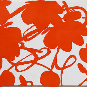 Donald Sultan, detail of "Red Lantern Flower, April 10 2014," 2014. Courtesy of Ryan Lee, New York.