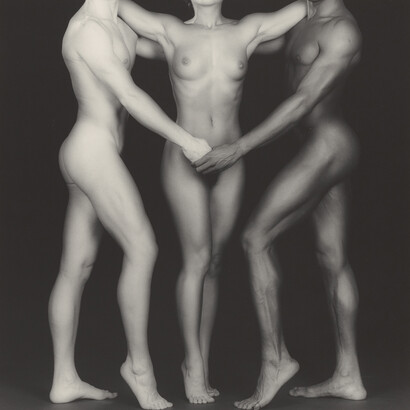 Robert Mapplethorpe (1946-1989), Ken and Lydia and Tyler, 1985, gelatin silver print, 38.4 × 38.2 cm. Jointly acquired by the J. Paul Getty Trust and the Los Angeles County Museum of Art, with funds provided by the J. Paul Getty Trust and the David Geffen Foundation. © Robert Mapplethorpe Foundation. Used by permission.