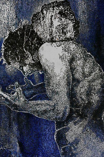 Anna Tonelli, Piangendo parea dicer più non posso, olio su tela, cm 120x150