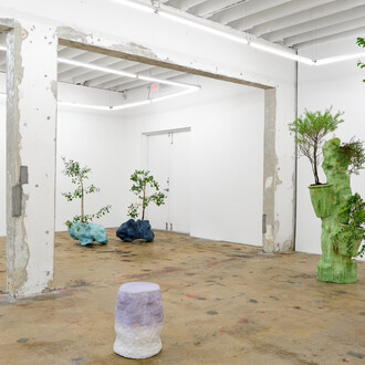 Anders Herwald Ruhwald, Sculptures for plants and people, exhibition view. Courtesy of Nina Johnson