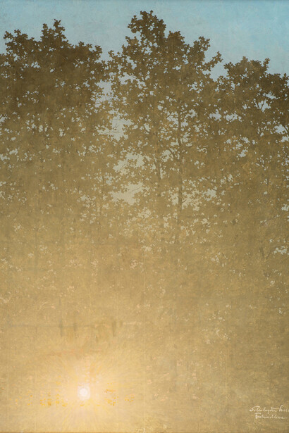 Valdemar Schønheyder Møller, Sunset. Fontainebleau, 1900.