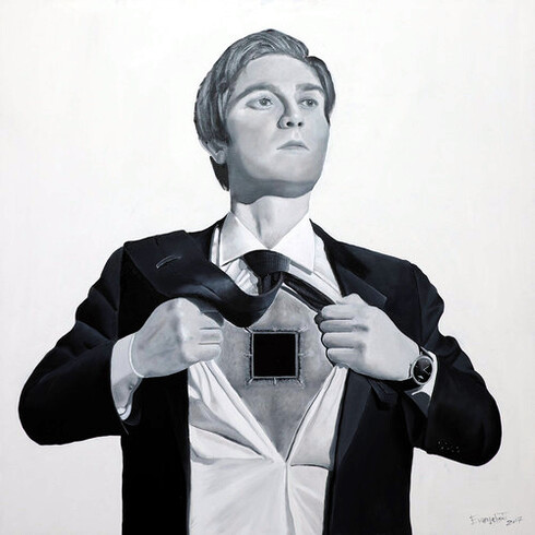 Fabrizio Evangelisti. 'Continuous improvement', 2015. 100x100 cm