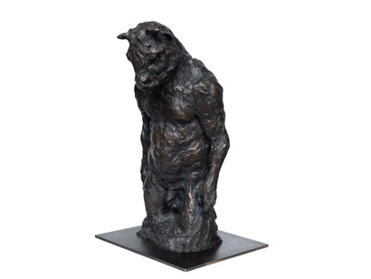 Standing Minotaur (3/4) study” bronze (15" x  9" x  8¼” , 38 x 23 x 21cm)