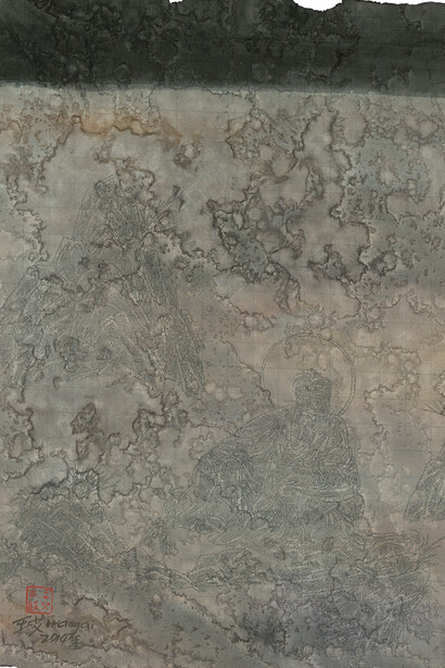 Wang Ai, Meditation 2, 2014, 52 x 67 cm, Mixed technique on rice paper