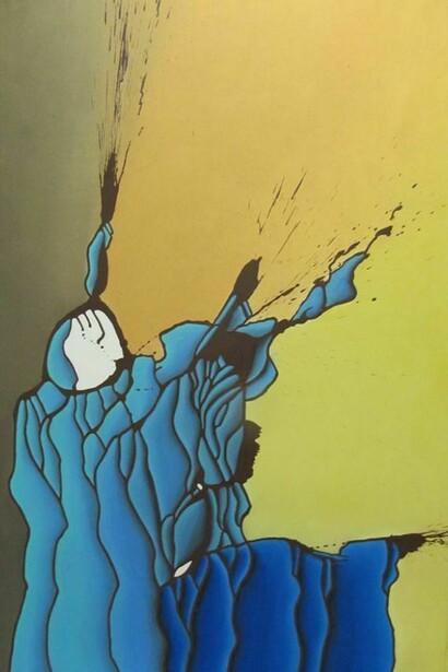 Marcel Neuenschwander, 1210, Acrylic & Oil Pastel on Canvas, 55" x 35.5"