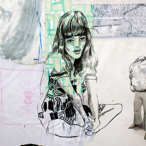 Daniel Davidson, Untitled, 2014, Mixed media on paper, 30 x 30 inches