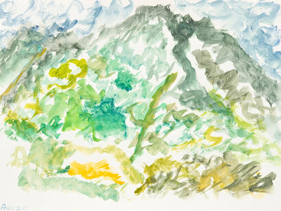 Etel Adnan, Tamalpaïs, c. 1990s. Courtesy of Galerie Lelong & Co