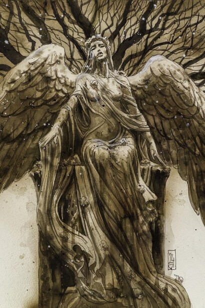 Olivier Ledroit, Statue mortuaire 2 (detail), 2024. Courtesy of Huberty and Breyne Gallery