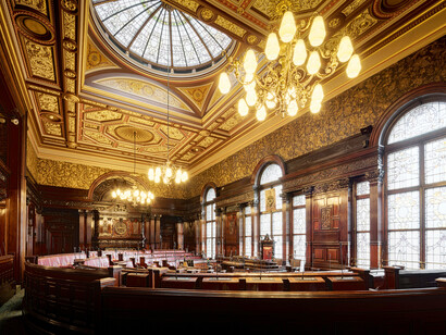 Ornate interior of Glasgow City Chambers, Glasgow, Scotland, United Kingdom