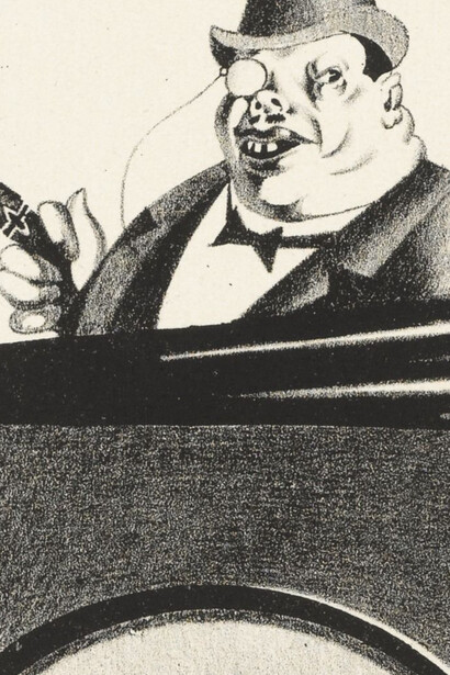 "El cargador del periódico", litografía, Georg Scholz, 1921