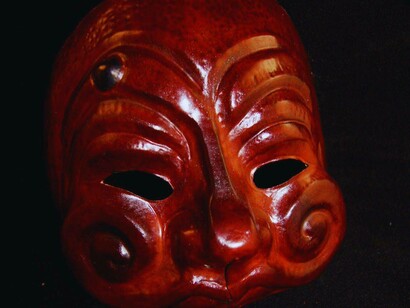 Examples of leather Commedia mask: Arlecchino