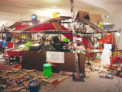 Installation view, 'Jason Rhoades. Tijuanatanjierchandelier,' CAC Centro de Arte Contemporaneo, Malaga,, Spain, 2006 © The Estate of Jason Rhoades . Courtesy the estate, Hauser & Wirth, and David Zwirner