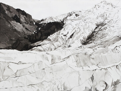 Emma Stibbon, Gerdisbraut 10, Heimaey, 2013, Ink, carbon and volcanic ash,110.5 x 180.5 cm, © Courtesy of the artist and Alan Cristea Gallery