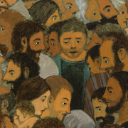 Brian Kershisnik, An issue of blood, 2018. Courtesy of Thomas and Kathleen Taylor and BYU Museum of Art