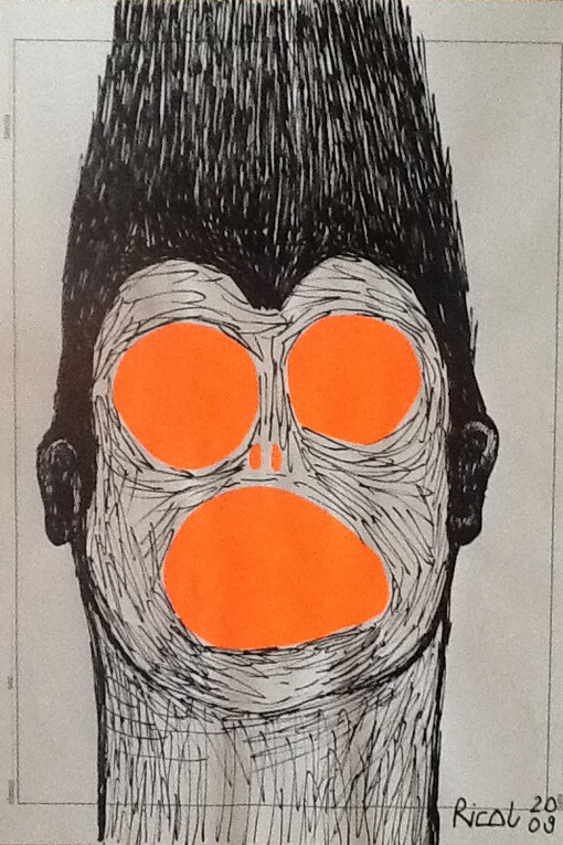 Raphaëlle Ricol, Sans titre, 2009, Posca et collage sur papier, 33 x 24 cm, Courtesy Galerie Patricia Dorfmann, Paris