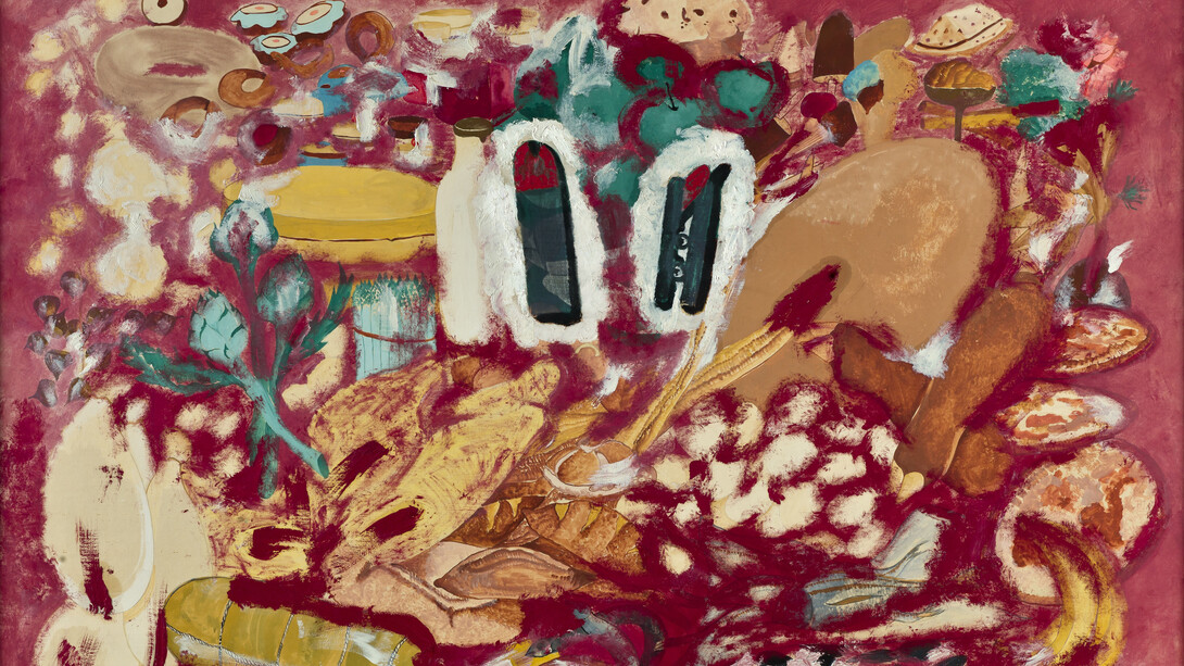 Francesco Clemente, Io e lei a tavola (dettaglio), 1980. Cortesia di Mart