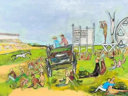 Elie Lambert, Derby Week, Epsom, Oil on Canvas, 60 x 80 cm. Courtesy of the Osborne Studio Gallery

