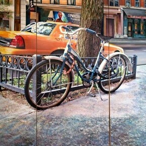 Robert Mielenhausen, "Summertime", 60 x 74 in, Triptych, Mixed-media