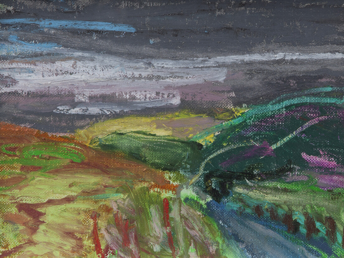 Lucy Jones, Dying Day, Oil on canvas, 7 x 9 in, courtesy of Flowers Gallery, London and New York