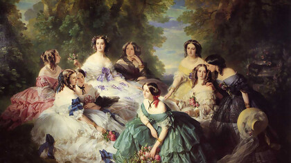 Empress Eugénie Surrounded by her Ladies in Waiting is an oil on canvas painting by the German artist Franz Xaver Winterhalter completed in 1855
