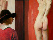 Dame Laura Knight Laura Knight with model, Ella Louise Naper ('Self Portrait') (1913)