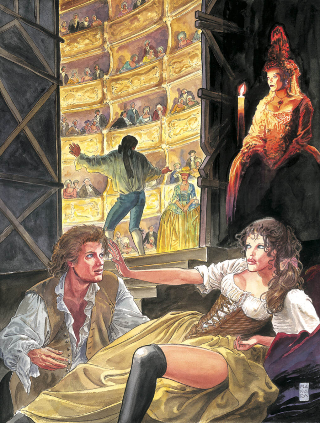 Milo Manara. Mozart, Pentiti, opera rappresentativa per la sezione Mozart - Credits Milo Manara 2017