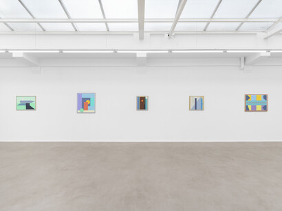 Léon Wuidar et Brooklin A. Soumahoro, Des géométries variables, vue de l'exposition. Avec l’aimable autorisation de la Galerie Rodolphe Janssen