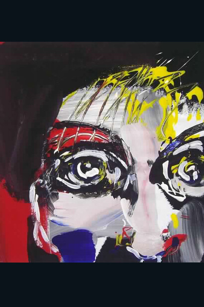 Massimo Geloso Peralta, Studio di ritratto 4, acrilico su tela, 2010, 41 x 46 cm
