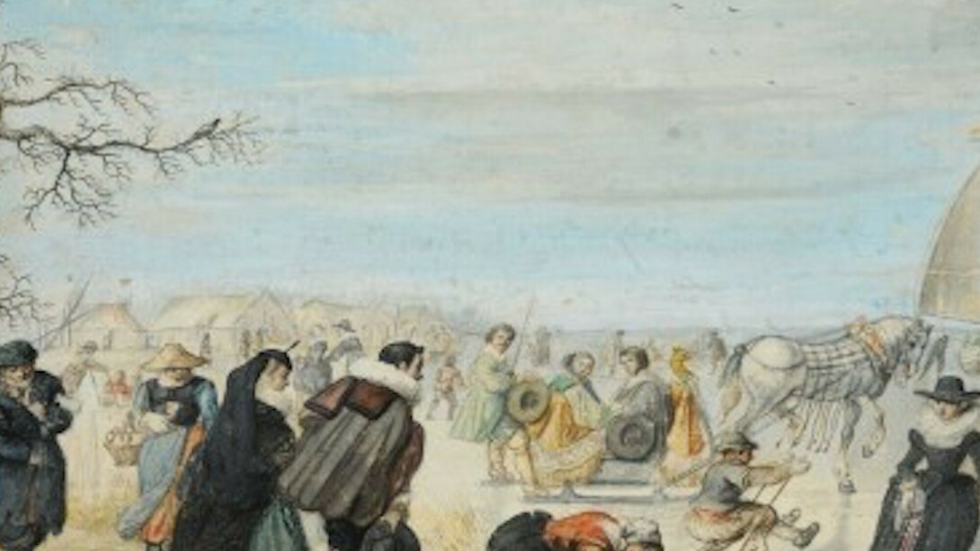Hendrick Avercamp, Scène d’hiver , gouache et aquarelle. 19,2 x 32,1 cm. Paris, Beaux-Arts de Paris © Beaux-Arts de Paris, Dist. RMN-Grand Palais / image Beaux-arts de Paris
